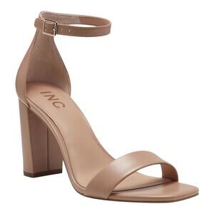 IC Women's Lexini Two Piece Block High Heel Sandals Beige Size 8 1/2